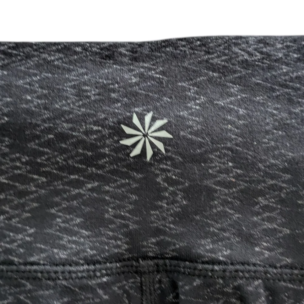 Athleta Salutation High Rise 7/8 Length Black Gray Zig Zag Textured Leggings S